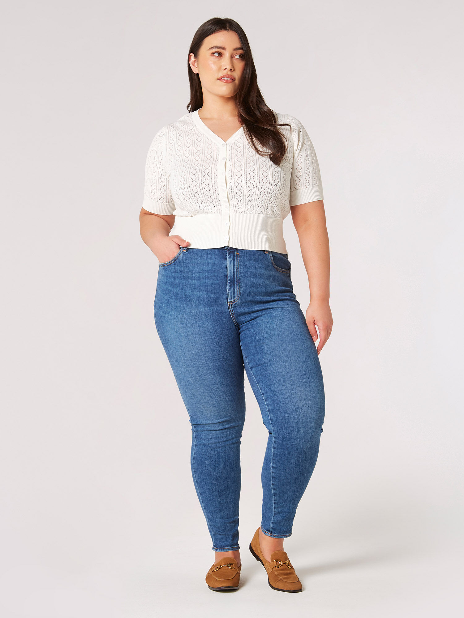 Plus size cream cardigan store