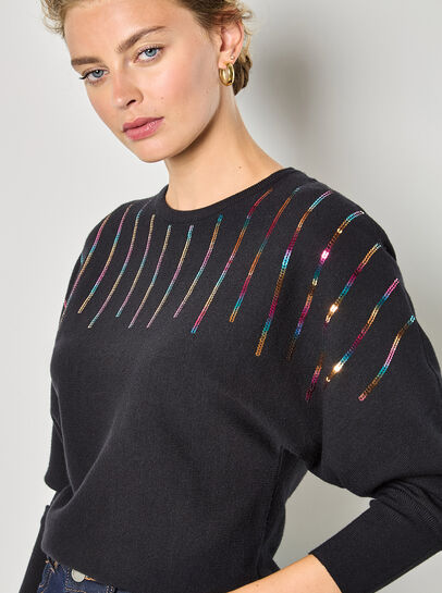 Rainbow Sequin Soft Jumper