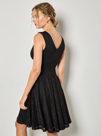 Floral Lace Fit And Flare Mini Dress