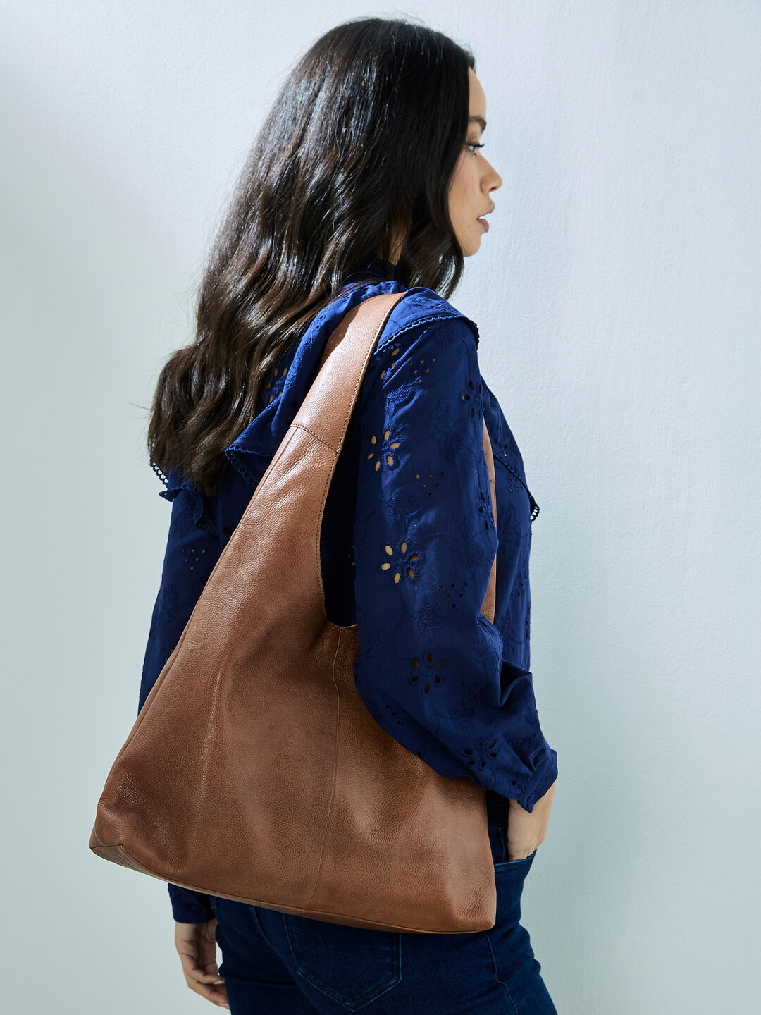 Image of Leather Shopper Bag