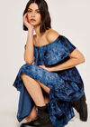 Bardot Tie Dye Maxi Dress, Navy, large