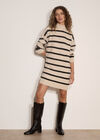 Stripe Oversized Jumper Mini Dress, Stone, large