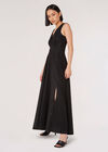 Shimmer Wrap Maxi Dress, Black, large