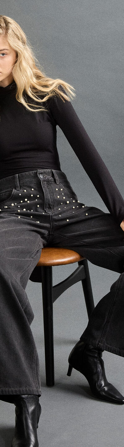 Faux Pearl & Rhinestone Maca Jean