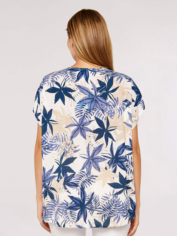 Ornamental Leaf Top, Blue, large