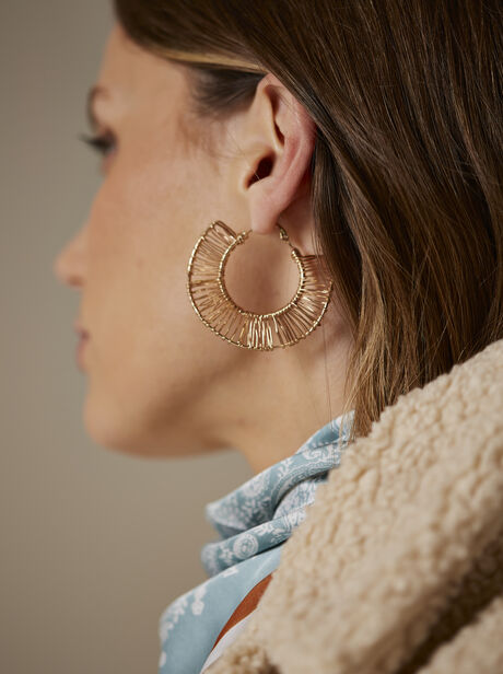Gold Tone Wire Hoop Earrings