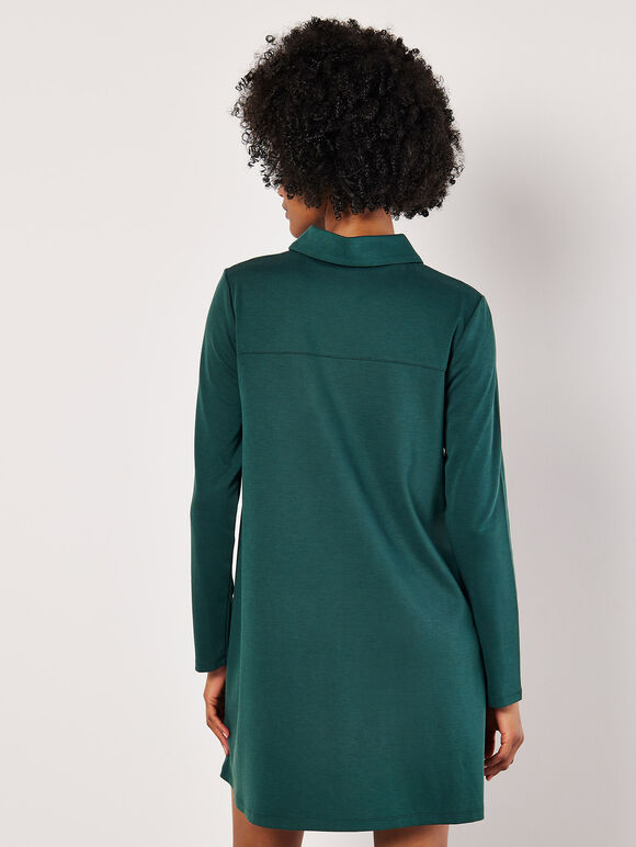Polo A-Line Mini Dress, Green, large