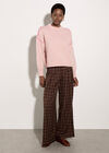 Blanket Stitch Chunky Knit Jumper, Pink, large