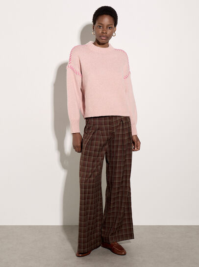 Blanket Stitch Chunky Knit Jumper
