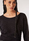 Batwing Sleeve Studded Jumper, Black, large
