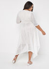 Curve Lace Wrap Midi Dress, Cream, large