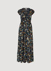 Ditsy Botanical Floral Maxi Dress, Navy, large