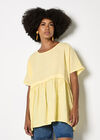 Oversized Pure Linen Tunic, Yellow, large
