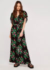 Tropical Floral Jumpsuit, Black, large