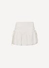 Ruched Bubble Hem Mini Skirt, White, large