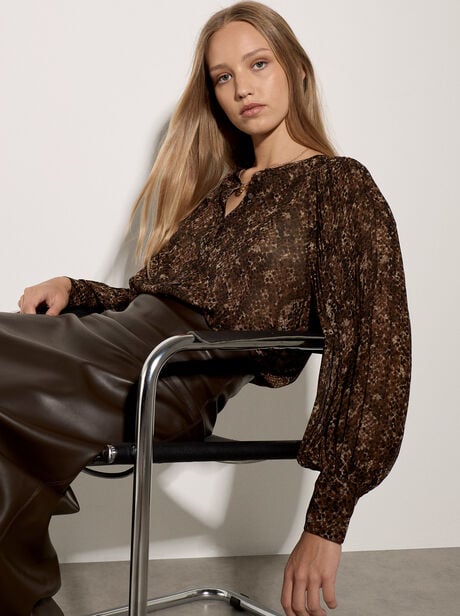 Snakeskin Chiffon Blouse