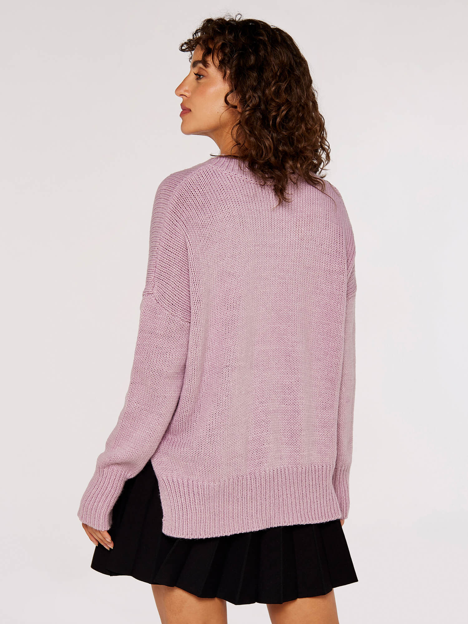 High Low Oversize Jumper Apricot Clothing