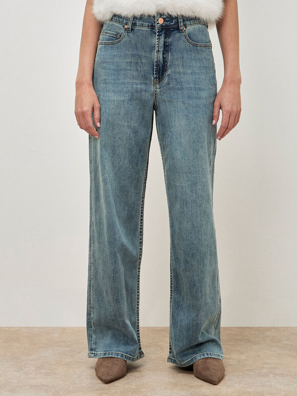 Elisa Soft Stretch Straight Leg Jeans, Blue, large