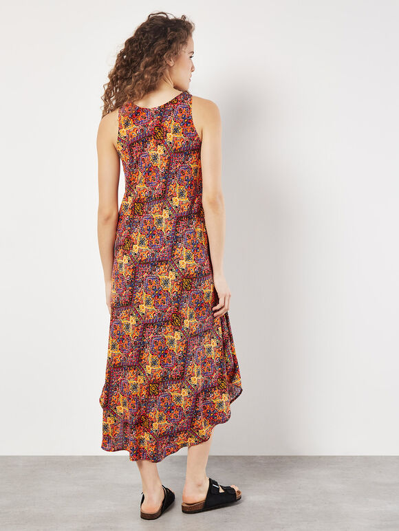 Hexagon Mandala Midi Dress, Yellow, large