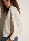 Plait Knit Batwing Jumper, Cream, large