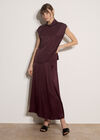 Soft Woven A-Line Midi Skirt, Purple, large