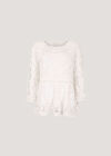 Embroidered Mesh Oversized Top, White, large