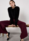 Tailored Wide-Leg Trousers, Burgundy, large