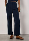 Soft Twill Wide Leg Trousers, Navy, large