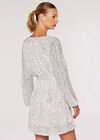 Sequin Batwing Dress, Light Grey / Silver, large