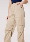 Pleat Tie Cargo Trousers, Stone, large