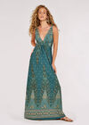 Paisley Ornament Maxi Dress, Teal, large