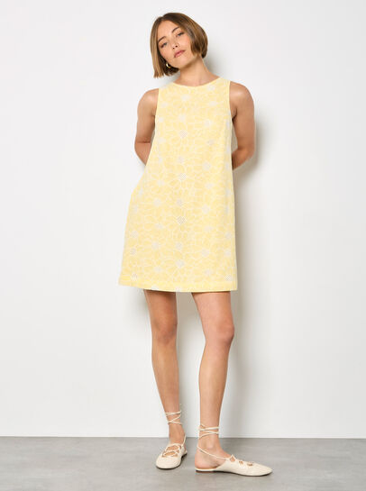 Floral Embroidered Shift Mini Dress