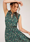 Floral Hanky Hem Midi Dress, Green, large