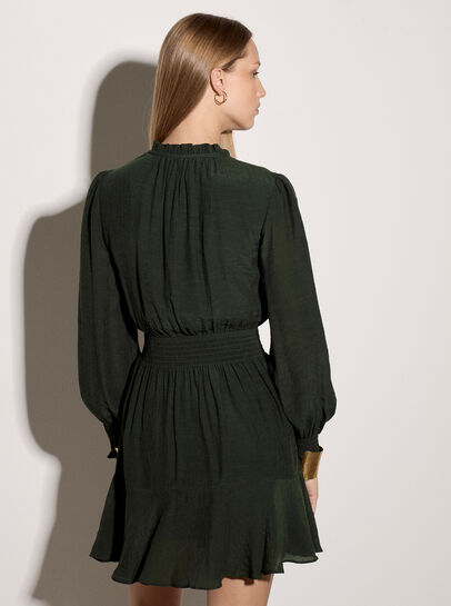 Ruffle Neck Mini Dress