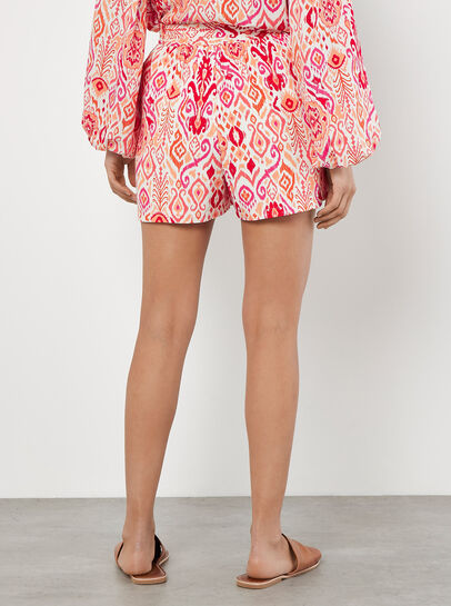 Ikat Print Soft Woven Shorts