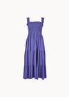 Smock Tiered Midi Dress, Purple, large