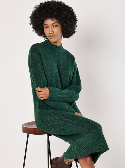 Waffle Knit Midi Dress