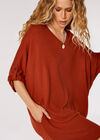 Soft-Touch Cocoon Mini Dress, Rust, large
