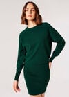 2-In-1 Knitted Mini Dress, Green, large