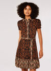 Ikat Tile Shirt Mini Dress, Rust, large