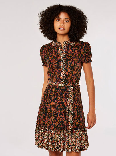 Ikat Tile Shirt Mini Dress