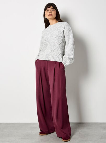 Chunky Cable Knit Crop Jumper