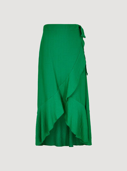 Ruffle Wrap Maxi Skirt