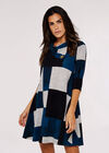 Colour Block Swing Mini Dress, Teal, large