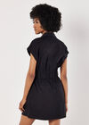 Utility Shirt Mini Dress, Black, large