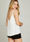 Strappy V Neck Vest Top, Cream, large