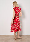 Painterly Floral Midi Dress, Red, large