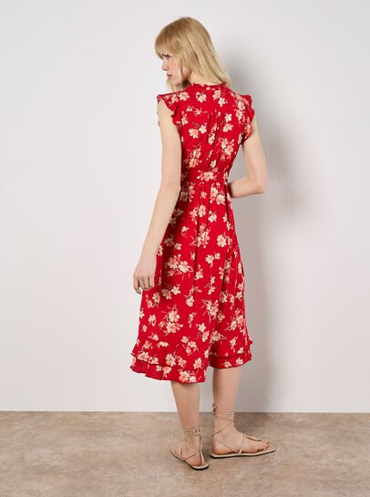 Painterly Floral Midi Dress