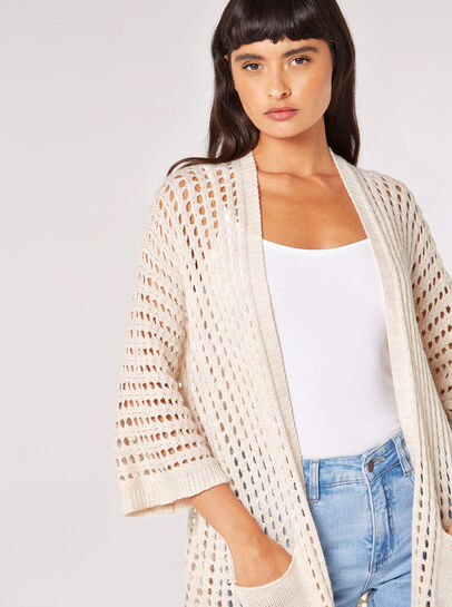 Star Motif Open Knit Cardigan