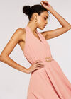 Halterneck Mini Dress, Pink, large